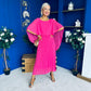 Blaithin Cape Detail Occasion Dress Fuchsia