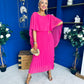 Blaithin Cape Detail Occasion Dress Fuchsia