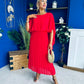 Blaithin Cape Detail Occasion Dress Red