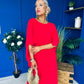 Blaithin Cape Detail Occasion Dress Red