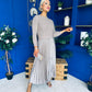 Susan Knit & Satin Midi Dress Taupe