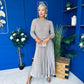 Susan Knit & Satin Midi Dress Taupe