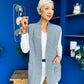 Tara Longline Knit Gilet Grey