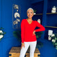 Dee Detailed Longline Top Red