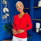 Dee Detailed Longline Top Red