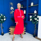 Saoirse Detailed 2 Tone Midi Dress Red