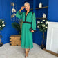 Saoirse Detailed 2 Tone Midi Dress Green