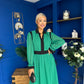 Saoirse Detailed 2 Tone Midi Dress Green