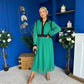 Saoirse Detailed 2 Tone Midi Dress Green