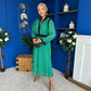 Saoirse Detailed 2 Tone Midi Dress Green
