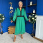 Saoirse Detailed 2 Tone Midi Dress Green