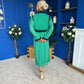 Saoirse Detailed 2 Tone Midi Dress Green