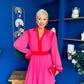 Saoirse Detailed 2 Tone Midi Dress Pink