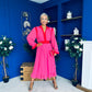 Saoirse Detailed 2 Tone Midi Dress Pink