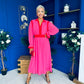 Saoirse Detailed 2 Tone Midi Dress Pink