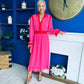 Saoirse Detailed 2 Tone Midi Dress Pink
