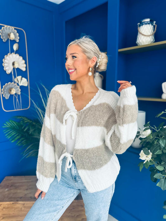 Kila Tie Detail Jumper Beige
