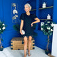 Gina Embellished Puff Sleeve Mini Dress Black