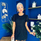 Gina Embellished Puff Sleeve Mini Dress Black