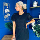 Gina Embellished Puff Sleeve Mini Dress Black