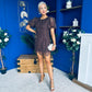 Gina Embellished Puff Sleeve Mini Dress Coco