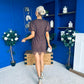 Gina Embellished Puff Sleeve Mini Dress Coco