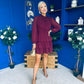 Freya Banded Mini Dress Burgundy