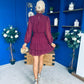 Freya Banded Mini Dress Burgundy
