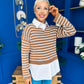 June Shirt Detail Knit Top Camel