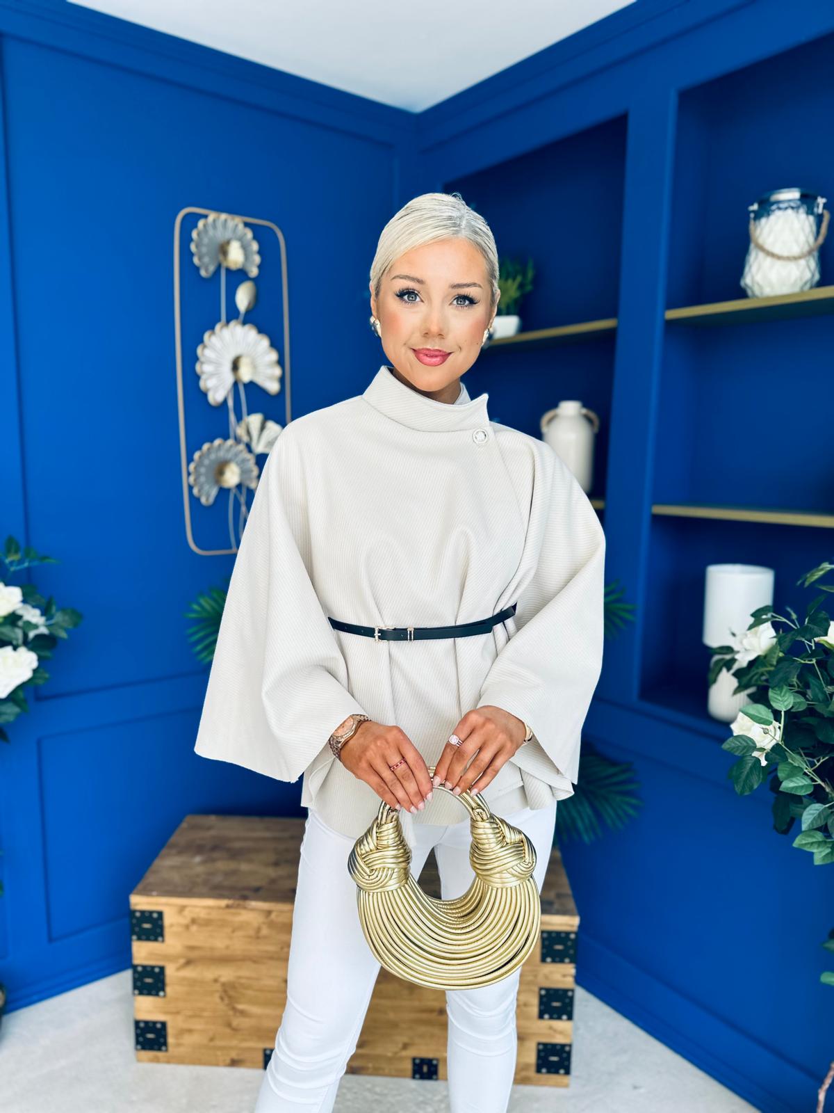 Celia Belted Cape Cream