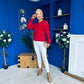 Philipa Detailed Cardi Cream Ruby
