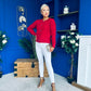 Philipa Detailed Cardi Cream Ruby