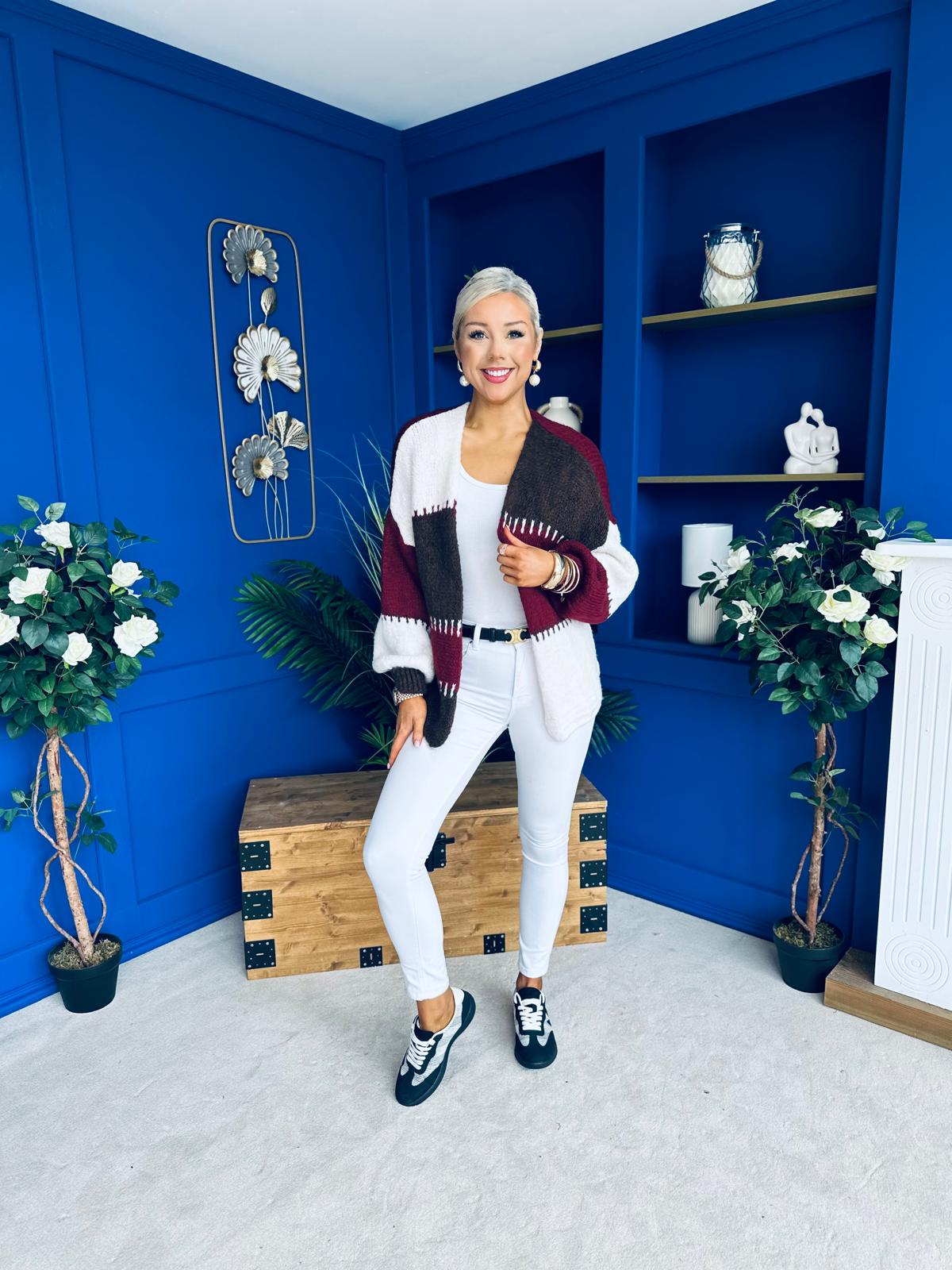 Tamara Chunky Cardi Wine Pre Order 30 Aug
