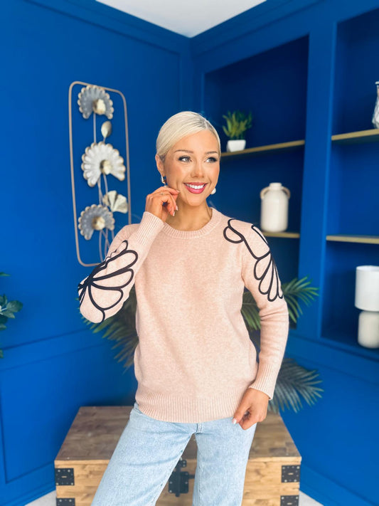 Jan Detailed Knit Jumper Blush