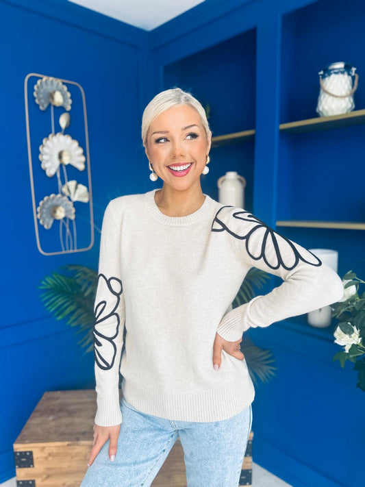 Jan Detailed Knit Jumper Cream