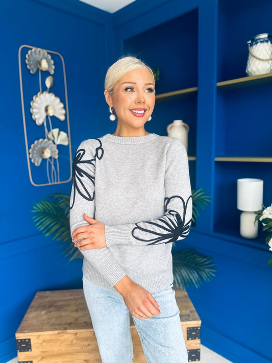 Jan Detailed Knit Jumper Grey