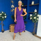 Cleo Ruched & Layered Midi Dress Violet