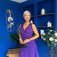 Cleo Ruched & Layered Midi Dress Violet