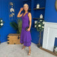 Cleo Ruched & Layered Midi Dress Violet