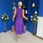 Cleo Ruched & Layered Midi Dress Violet