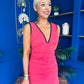 Cleo Ruched & Layered Midi Dress Coral