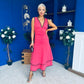 Cleo Ruched & Layered Midi Dress Coral
