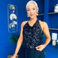 Ruth Detailed Sequin Top Black