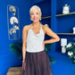 Ruth Detailed Sequin Top Taupe