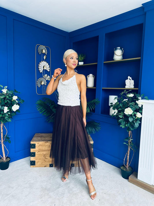 Maxine Tulle Midi Skirt Coco