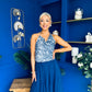 Ruth Detailed Sequin Top Blue