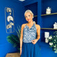 Ruth Detailed Sequin Top Blue