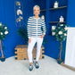Sorcha Striped Cardi Navy