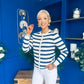 Sorcha Striped Cardi Navy