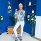 Sorcha Striped Cardi Navy